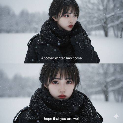 电影感冬日雪景写真二宫格